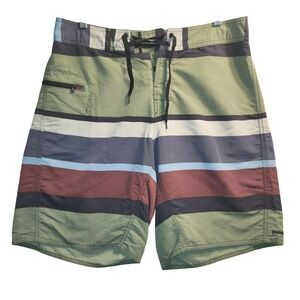 Patagonia Board Shorts Striped Swim Trunks Quick Dry Surf Beach Size 33‎